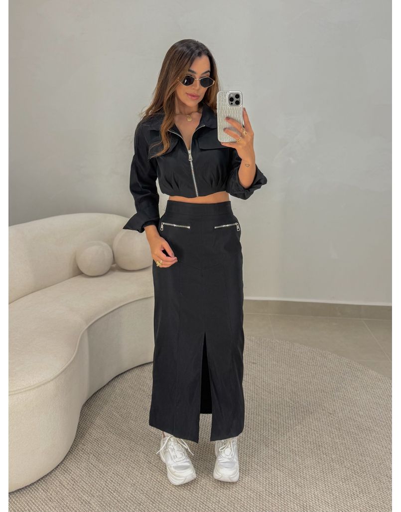 Conjunto Saia Lídia Preto - Loja La Mina 