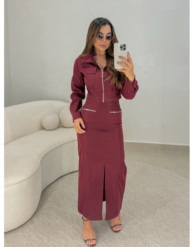 Conjunto Saia Lídia Cereja