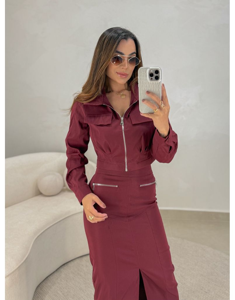 Conjunto Saia Lídia Cereja
