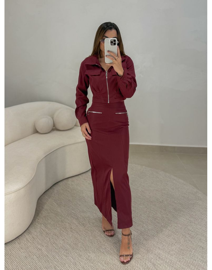 Conjunto Saia Lídia Cereja