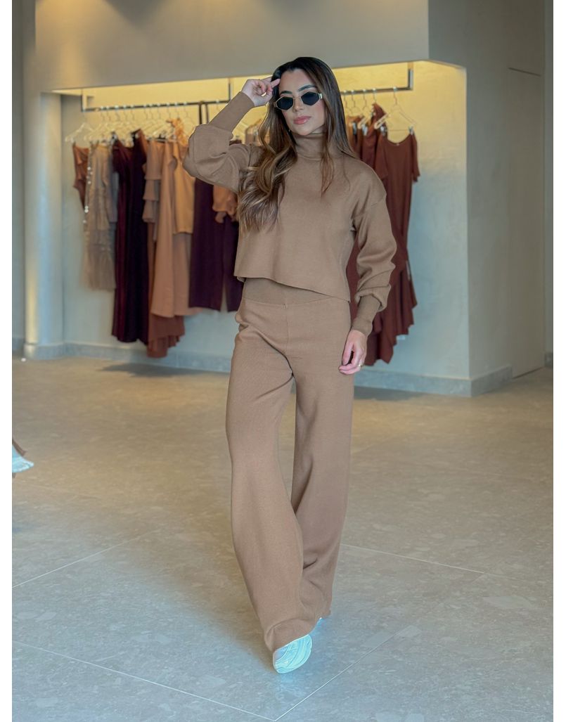 Conjunto Tricot Rússia Marrom