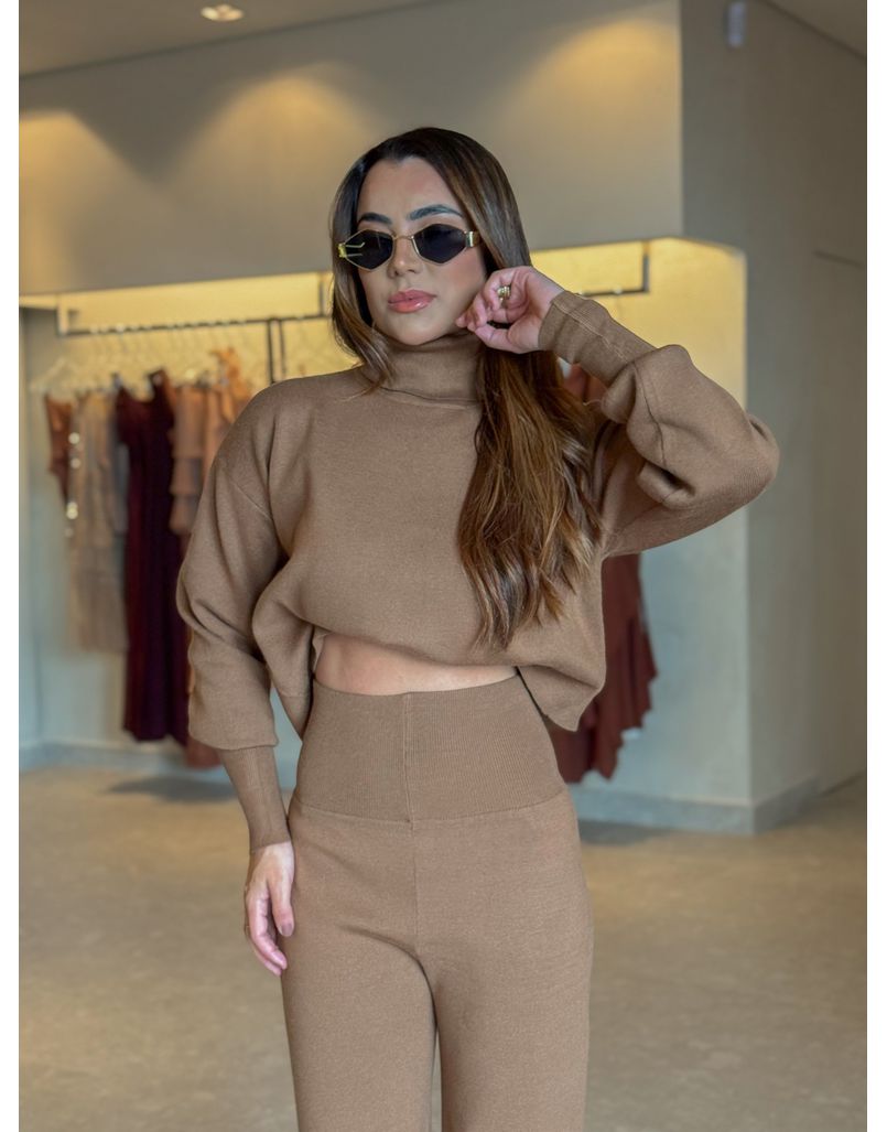 Conjunto Tricot Rússia Marrom