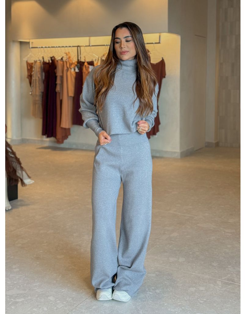 Conjunto Tricot Rússia Cinza