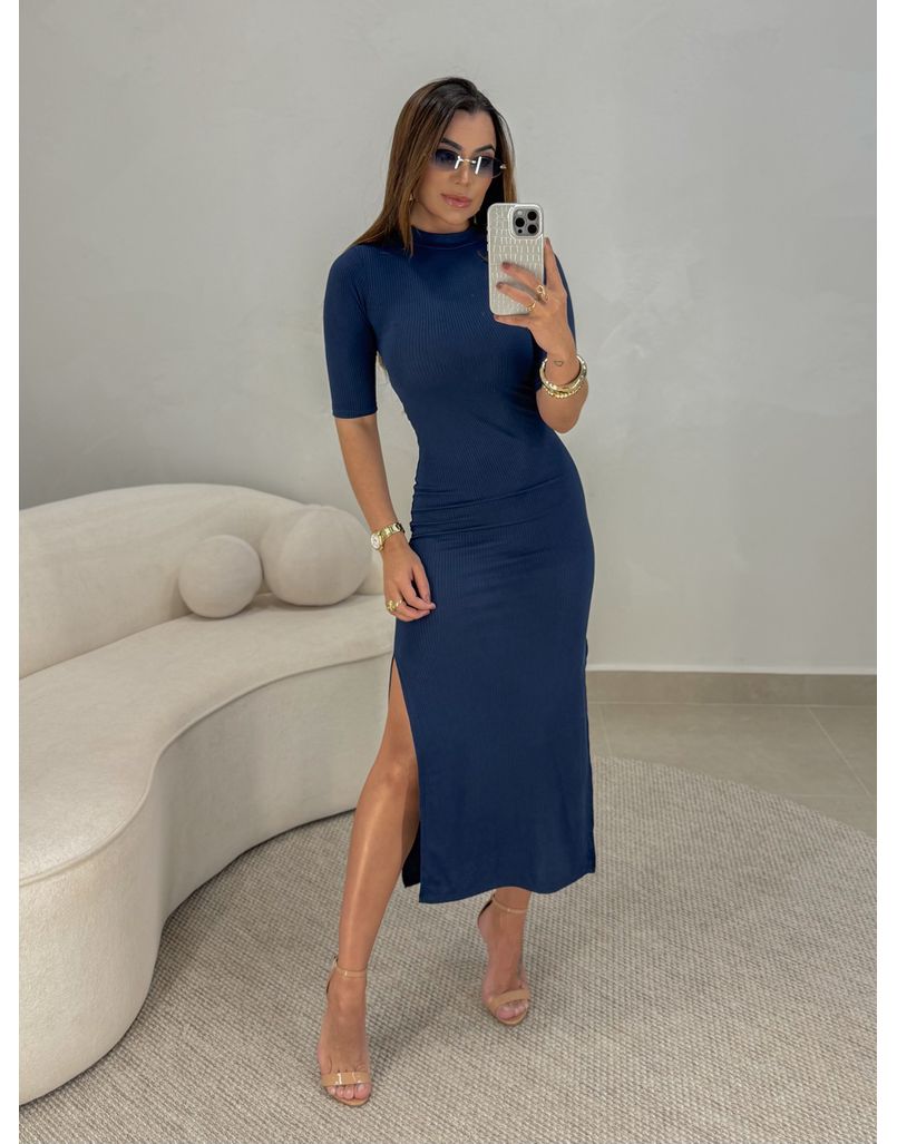 Vestido Canelado Cléo Marinho 