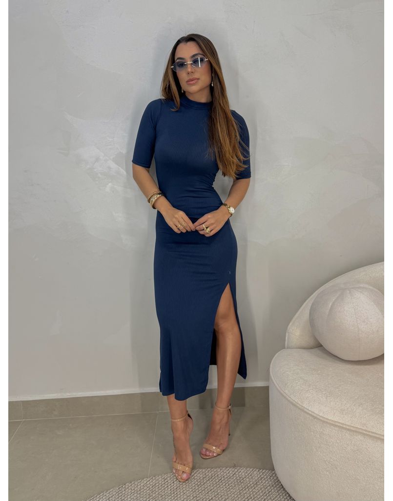 Vestido Canelado Cléo Marinho 