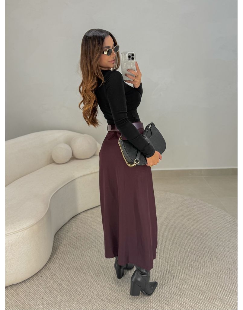 Saia Midi Francine Vinho 
