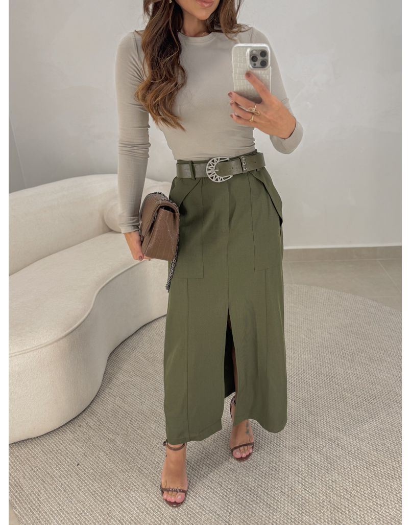 Saia Midi Francine Militar 
