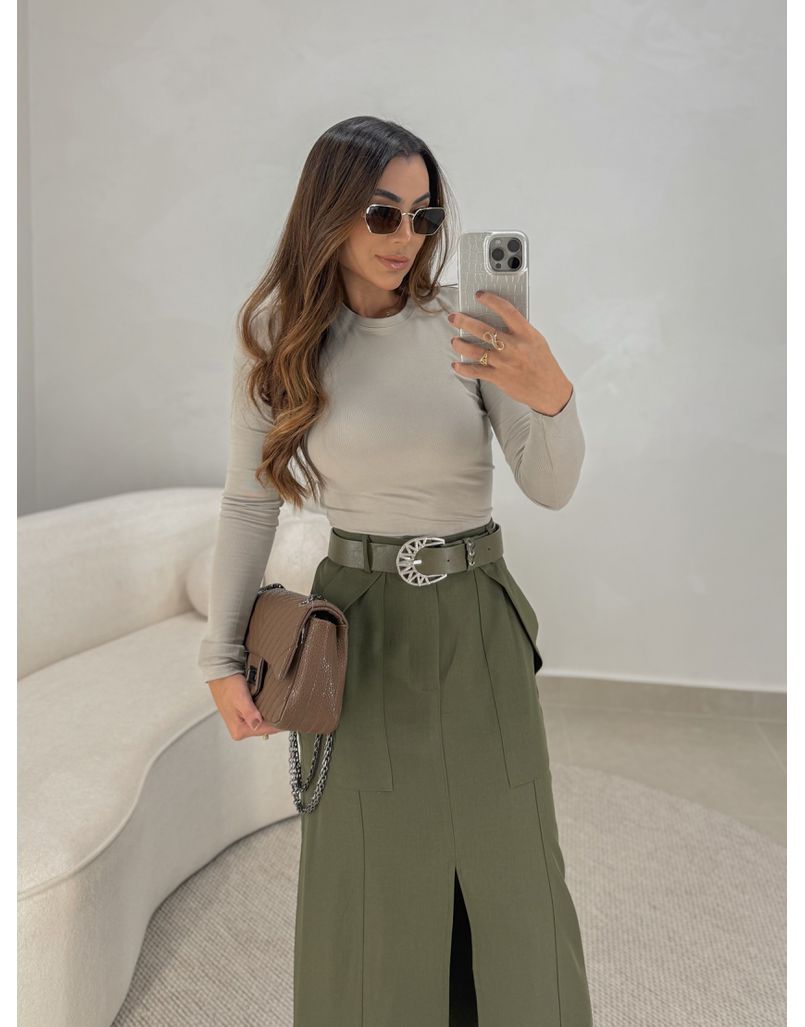 Saia Midi Francine Militar 