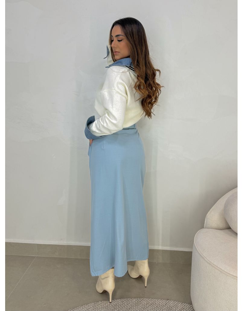 Saia Midi Francine Azul 