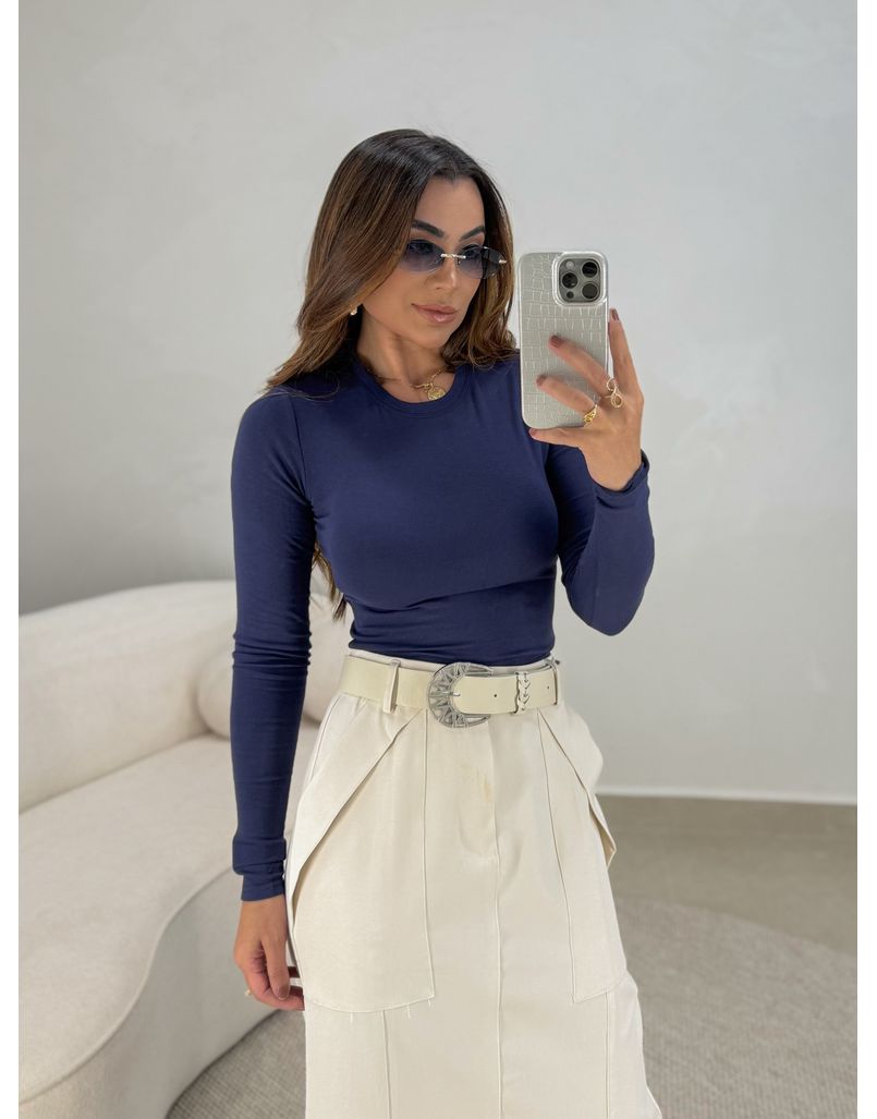Blusa Manga Longa Madalena Marinho - Loja La Mina 