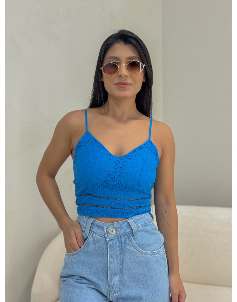 Cropped Laise Mila Azul - Loja La Mina 