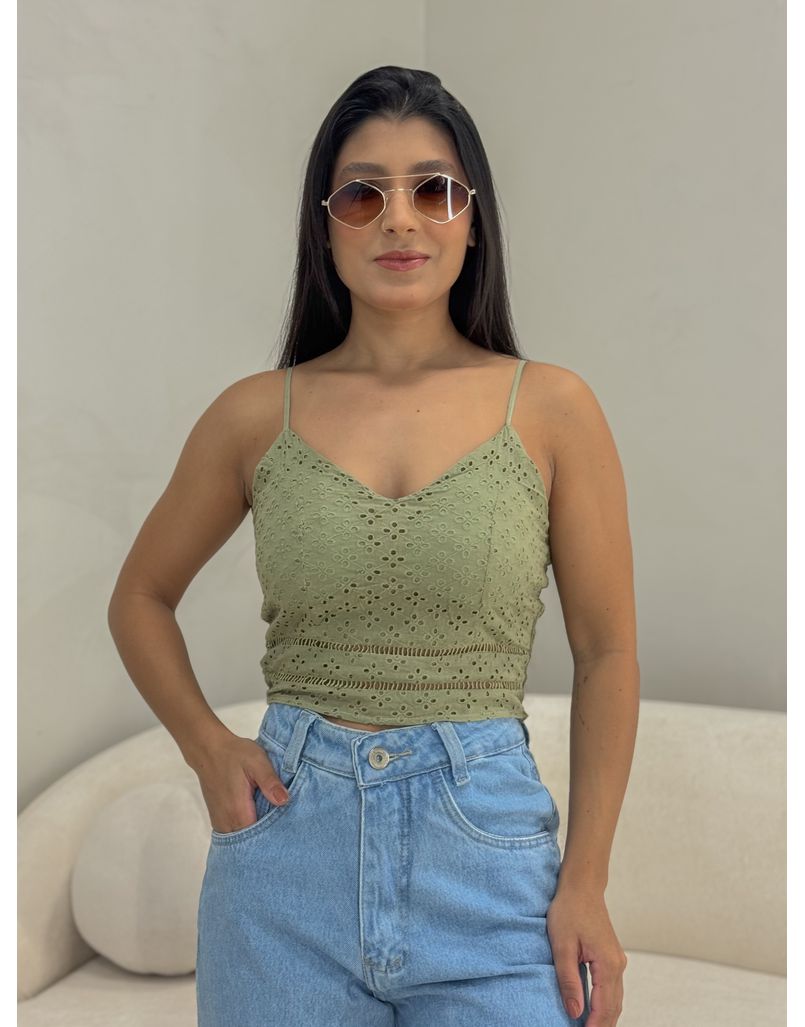 Cropped Laise Mila Oliva - Loja La Mina 
