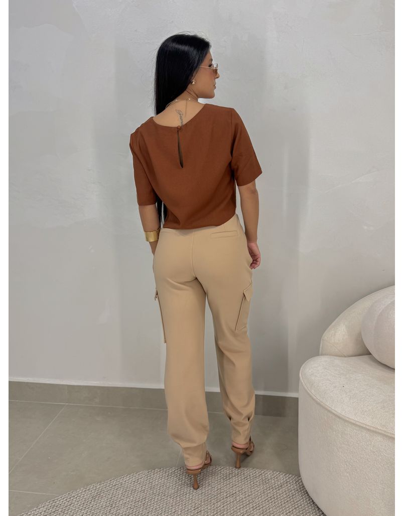 Calça Ponto Roma Cáqui