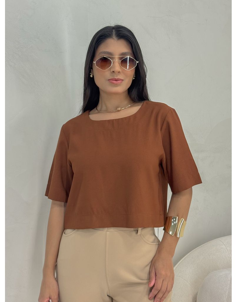 Blusa Sofie Marrom - Loja La Mina 