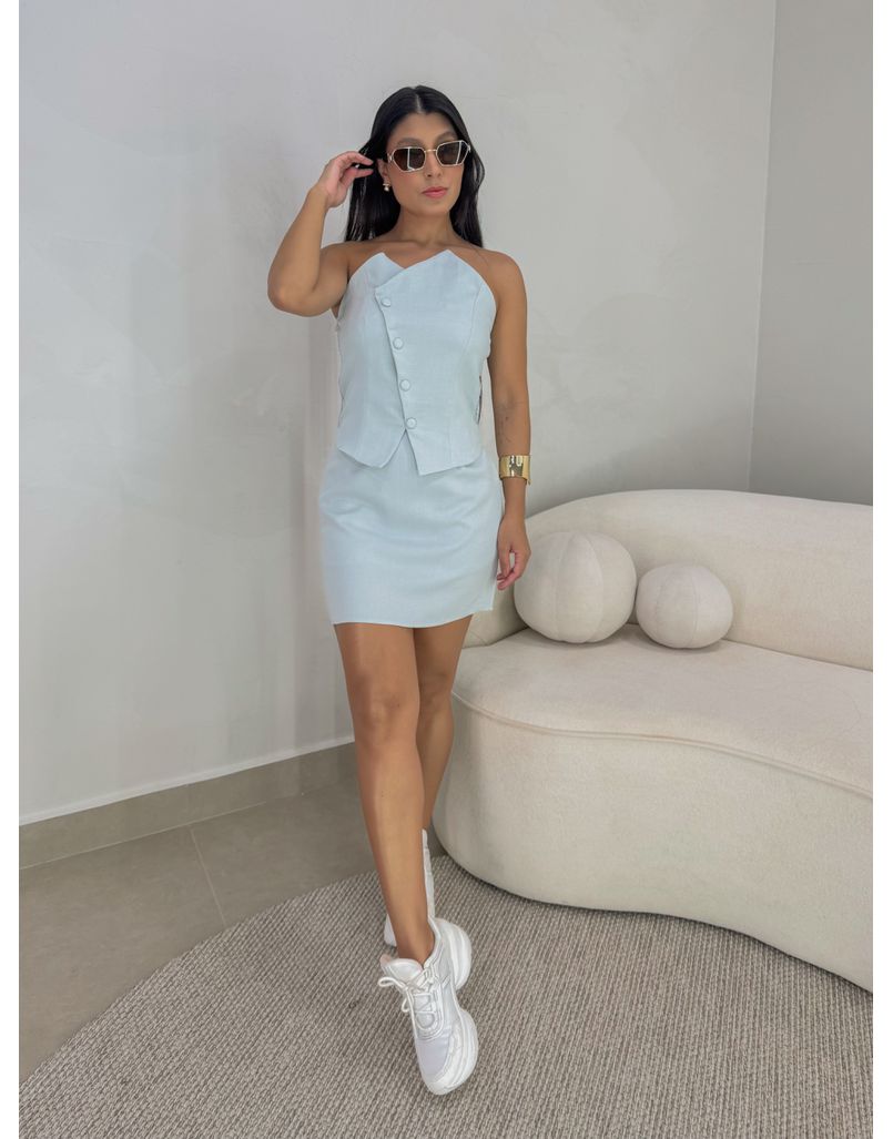 Conjunto Tomara Que Caia Raquel Azul