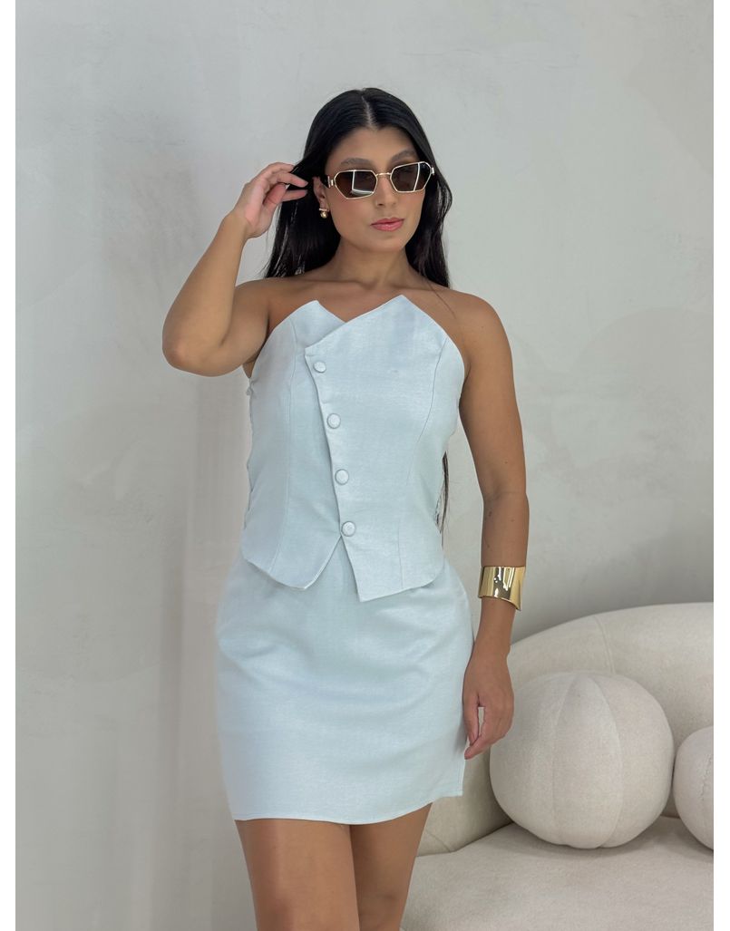 Conjunto Tomara Que Caia Raquel Azul