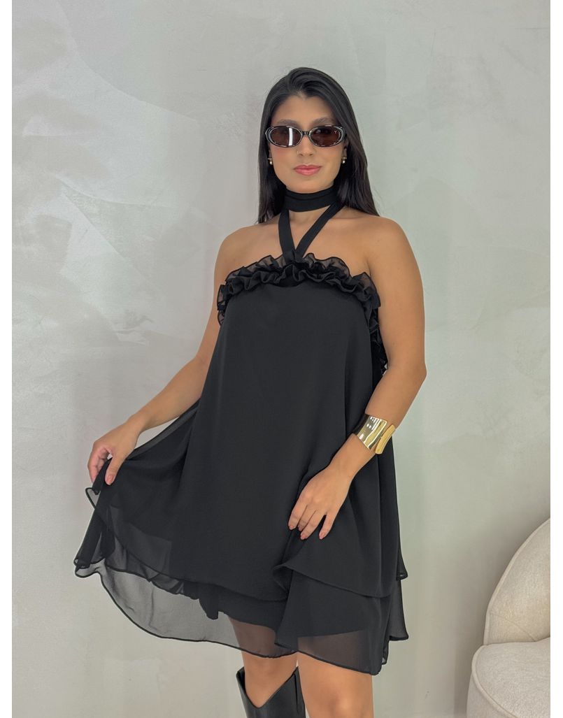 Vestido Liso Eloá Preto