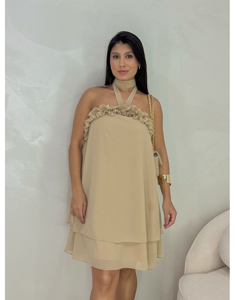 Vestido Liso Eloá Cappuccino 