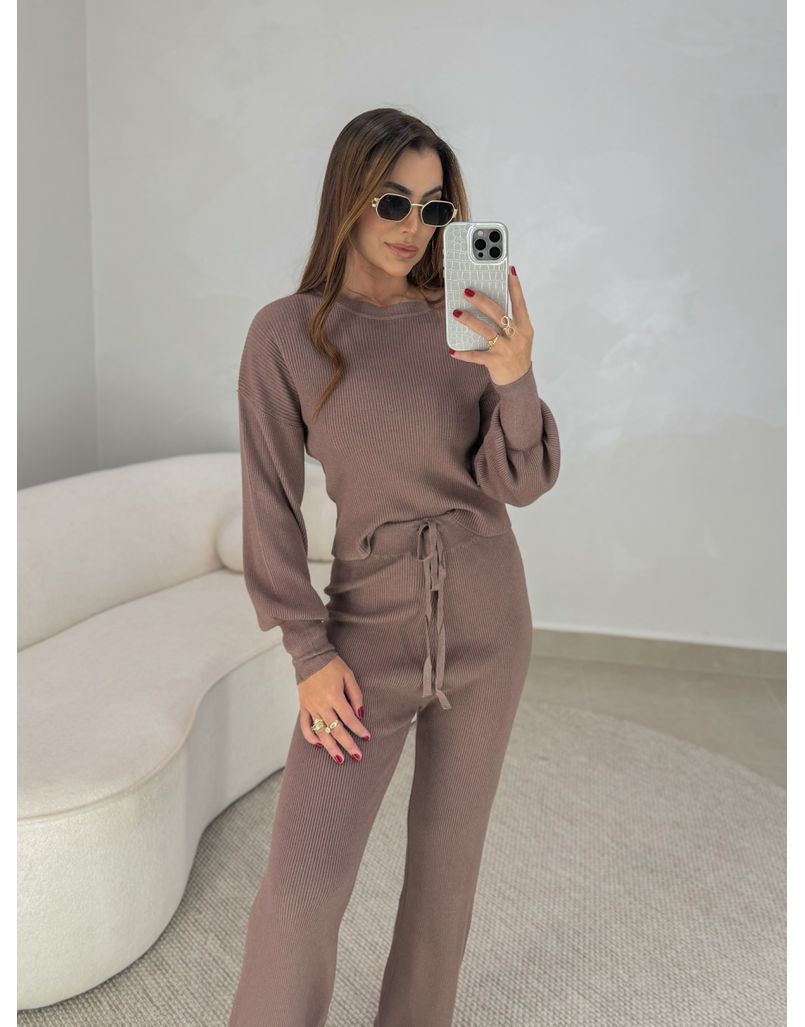 Conjunto Tricot Egito Marrom