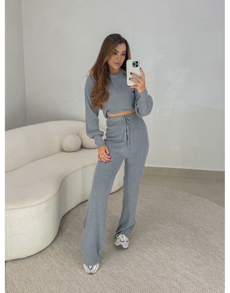 Conjunto Tricot Egito Cinza - Loja La Mina 