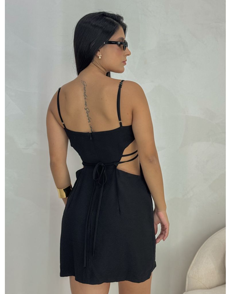 Vestido Franzido Nubia Preto 