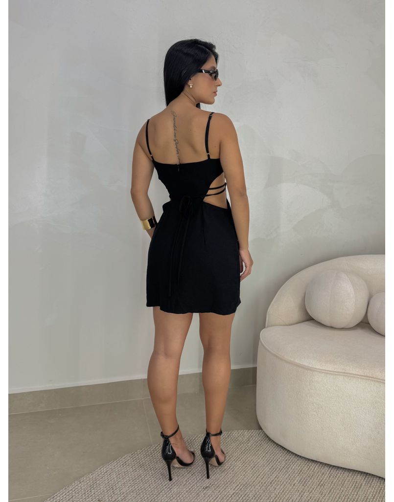 Vestido Franzido Nubia Preto 