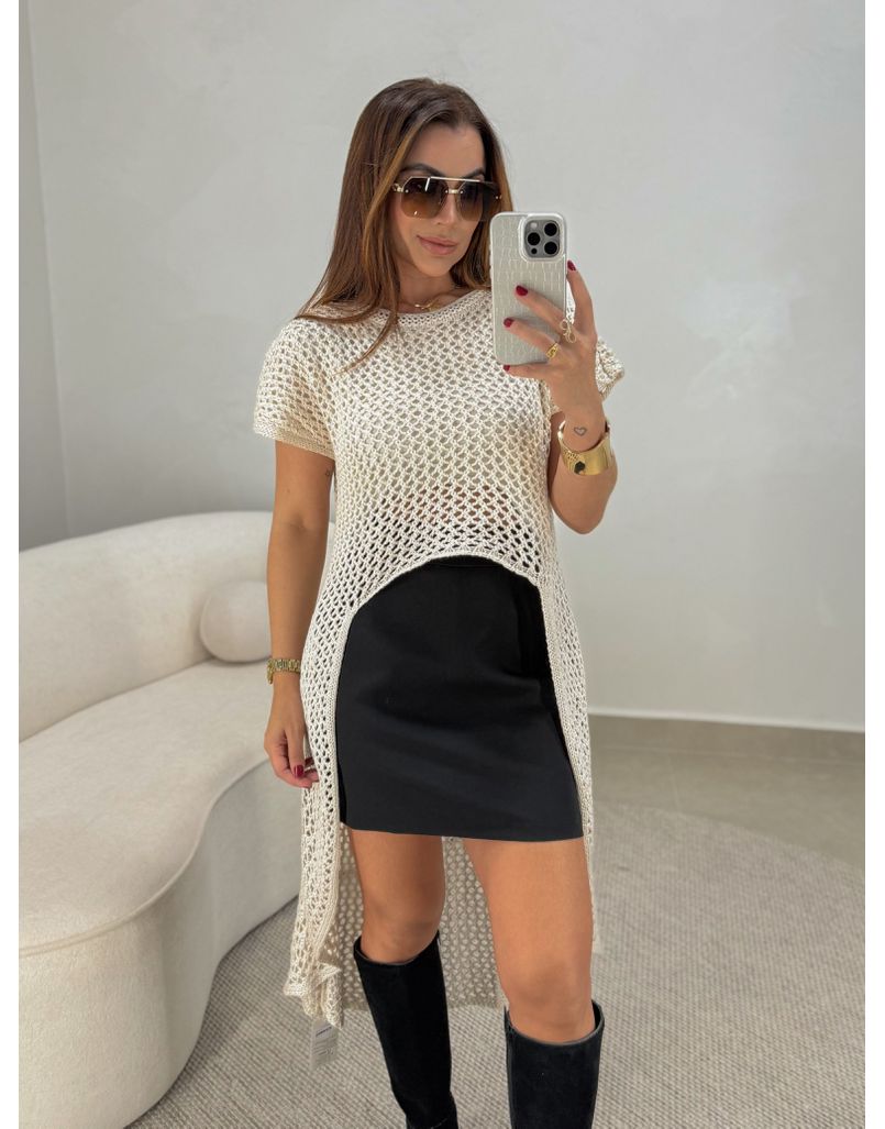 Blusa Crochê Areia - Loja La Mina 
