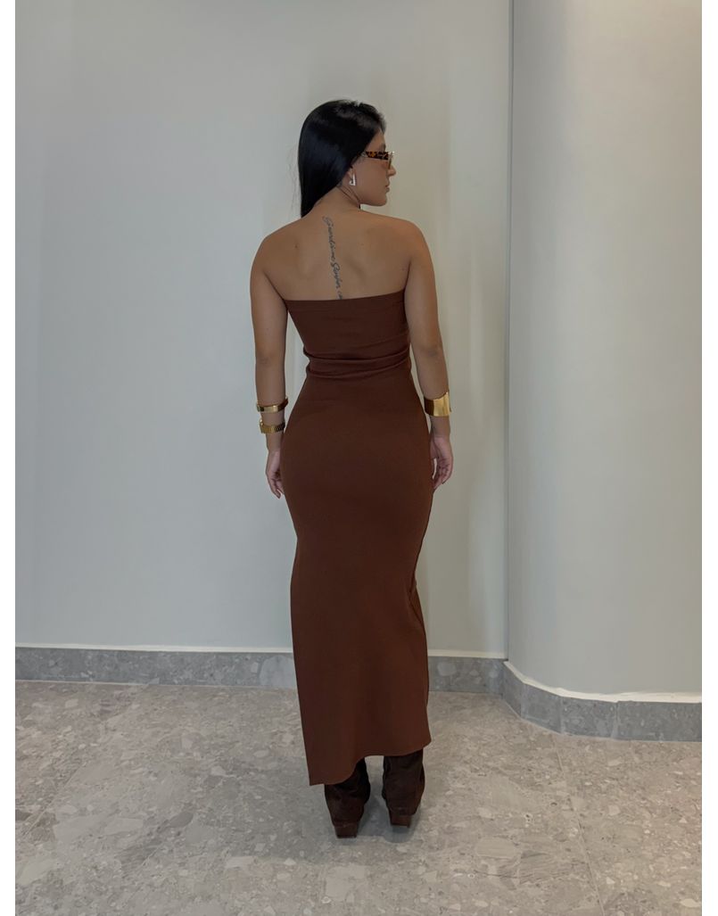 Vestido Liso Tomara Que Caia Café