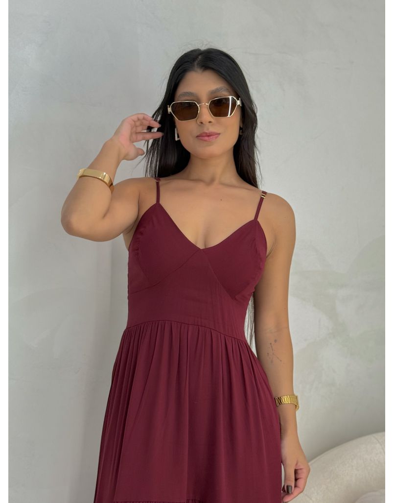 Vestido Midi Atenas Cereja