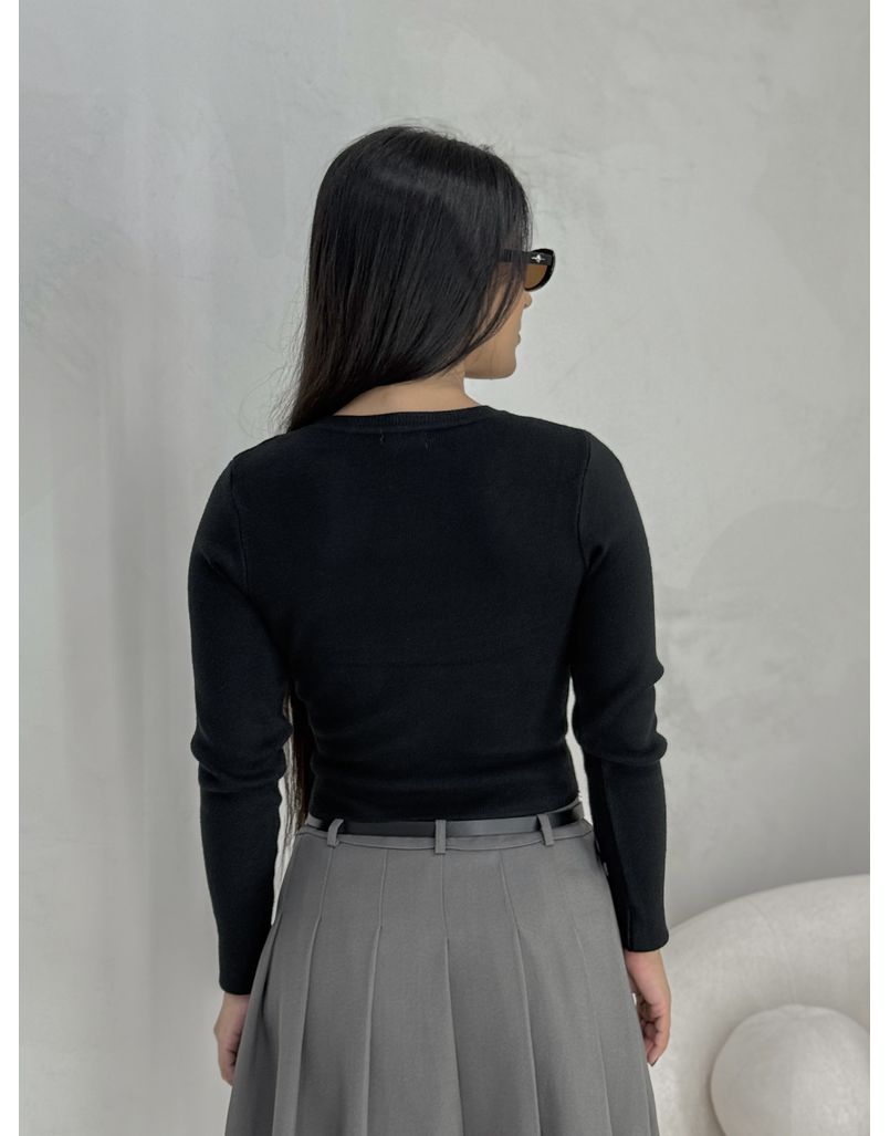 Blusa Manga Longa Modal Preta