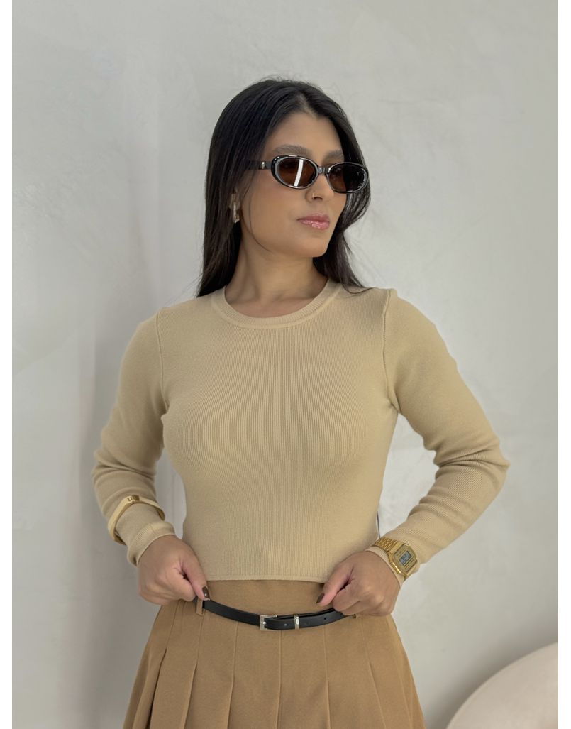 Blusa Manga Longa Modal Capuccino
