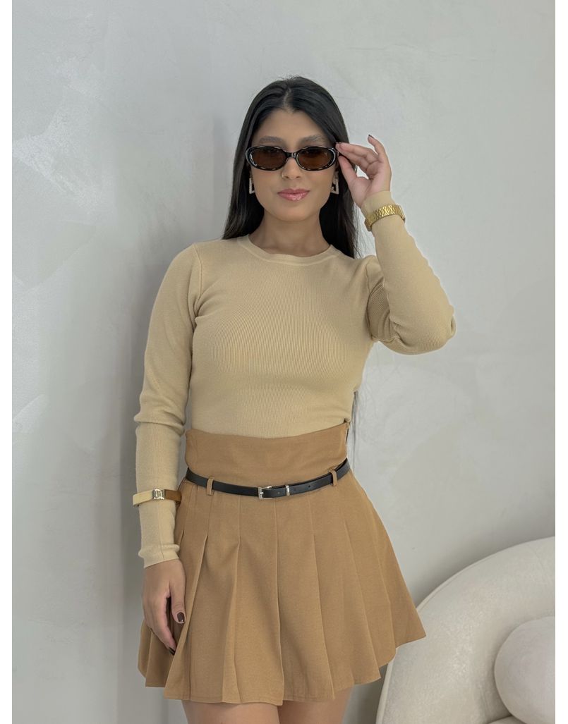 Blusa Manga Longa Modal Capuccino