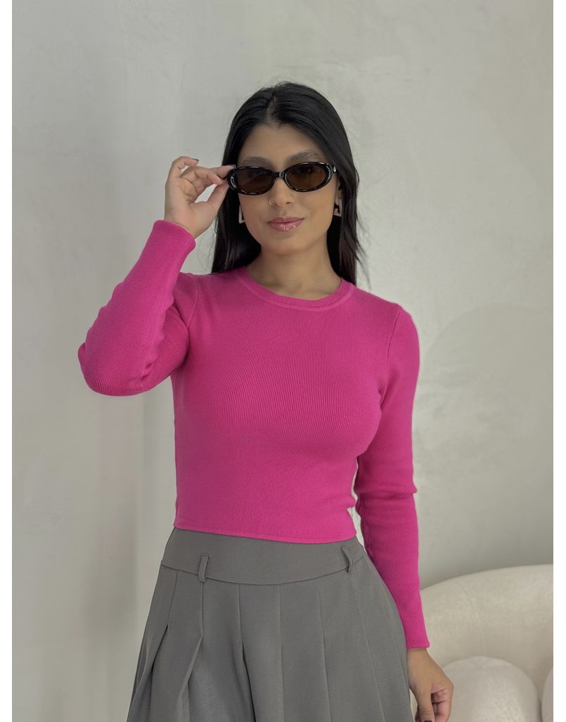 Blusa Manga Longa Modal Pink