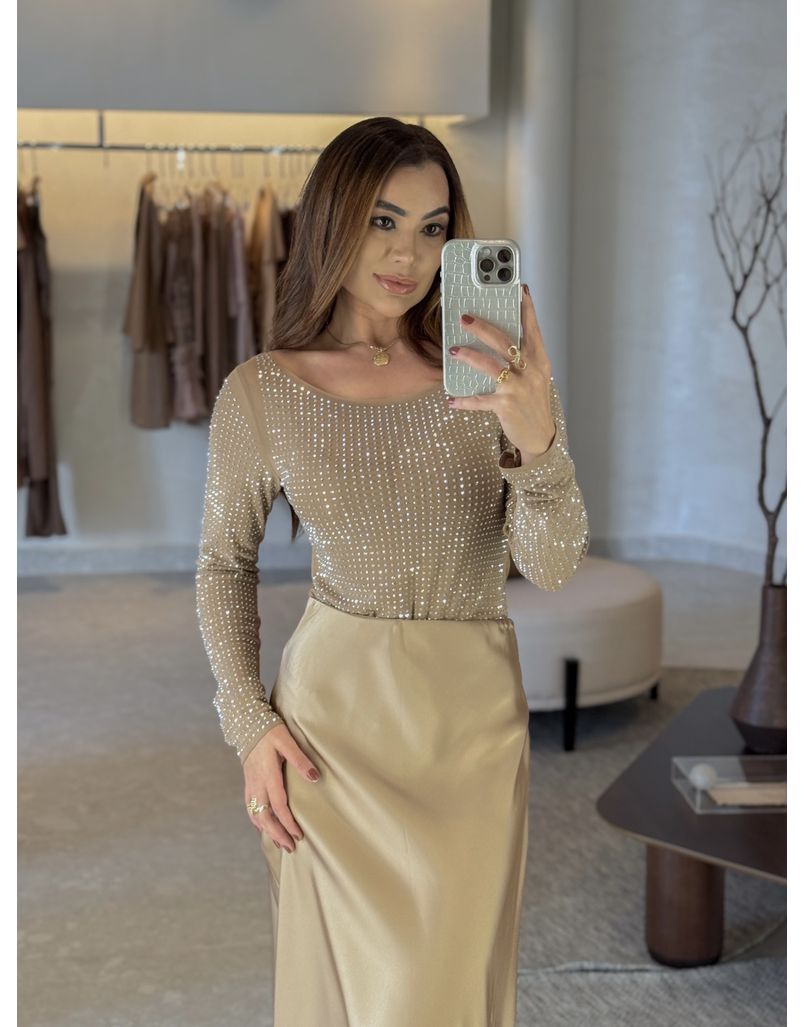 Body Strass Mocha Mousse - Loja La Mina 