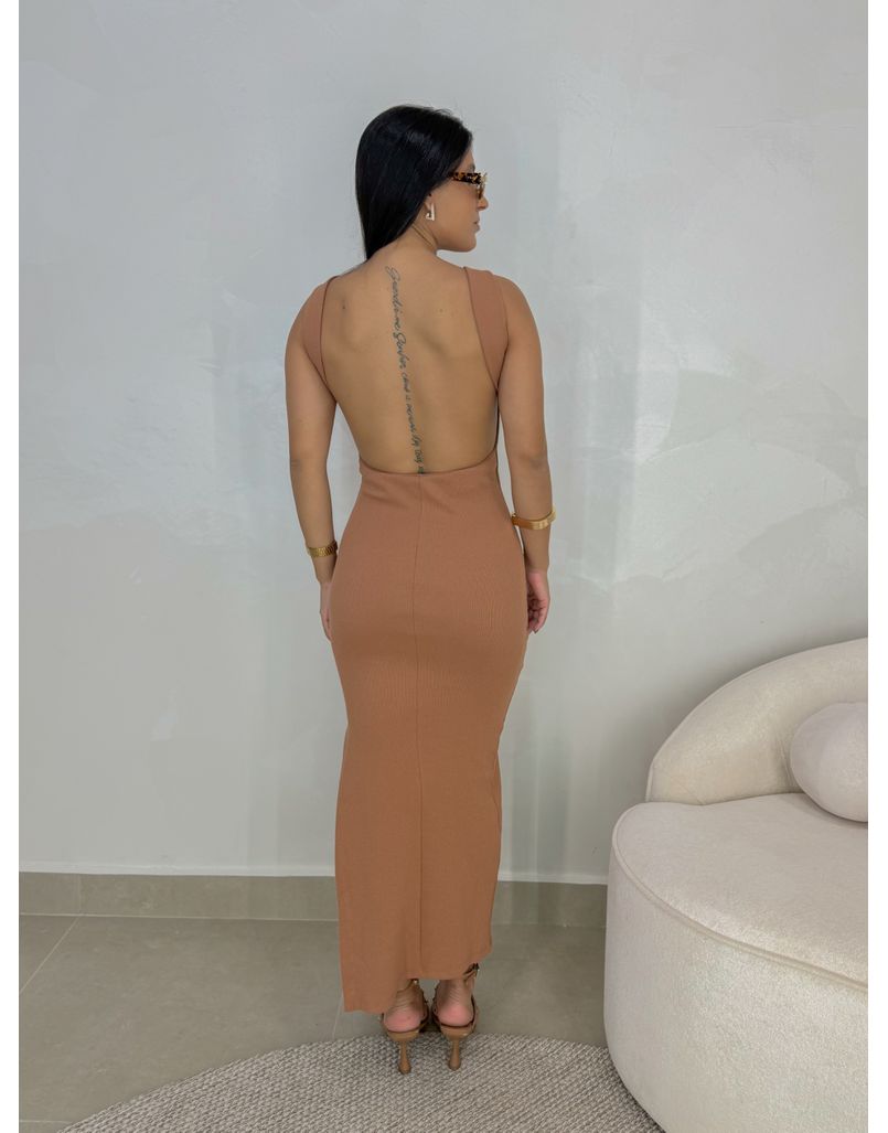 Vestido Canelado Havana Mocha Mousse