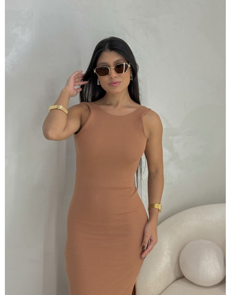 Vestido Canelado Havana Mocha Mousse