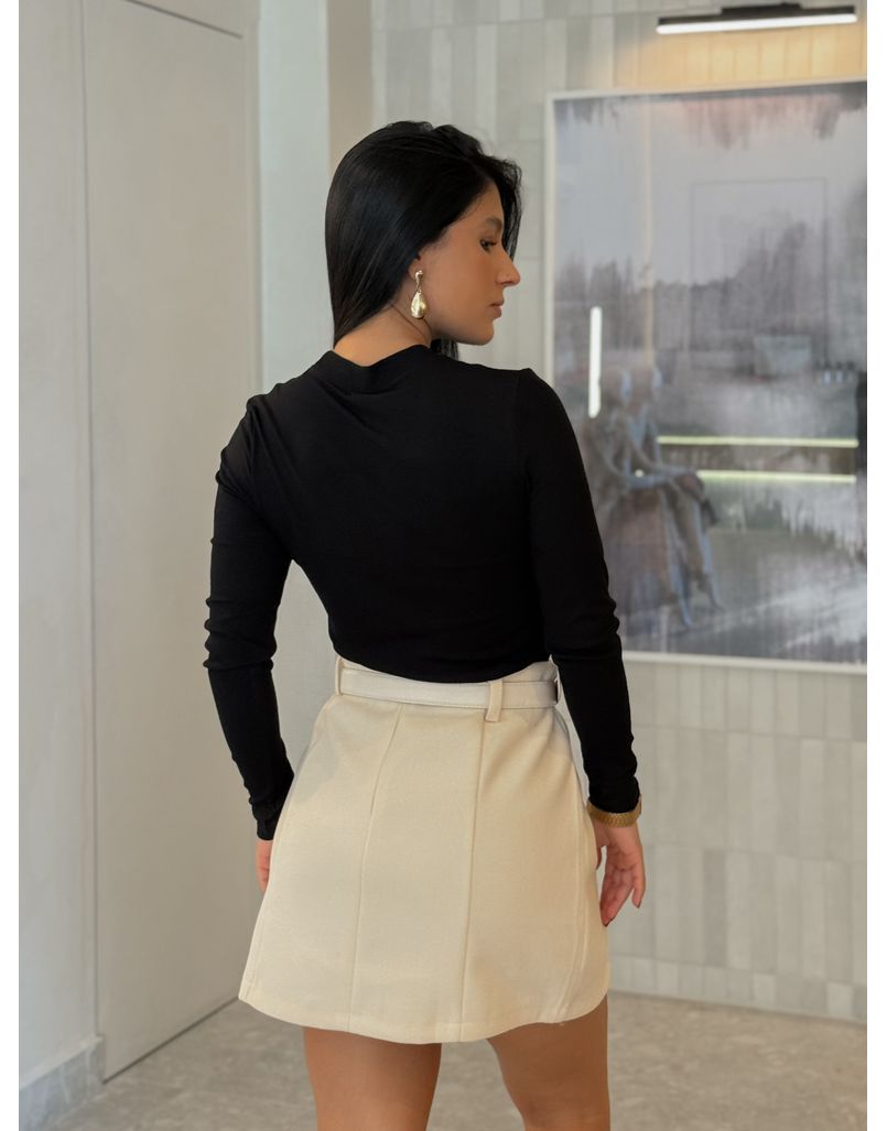 Blusa Manga Longa Manuela Preta