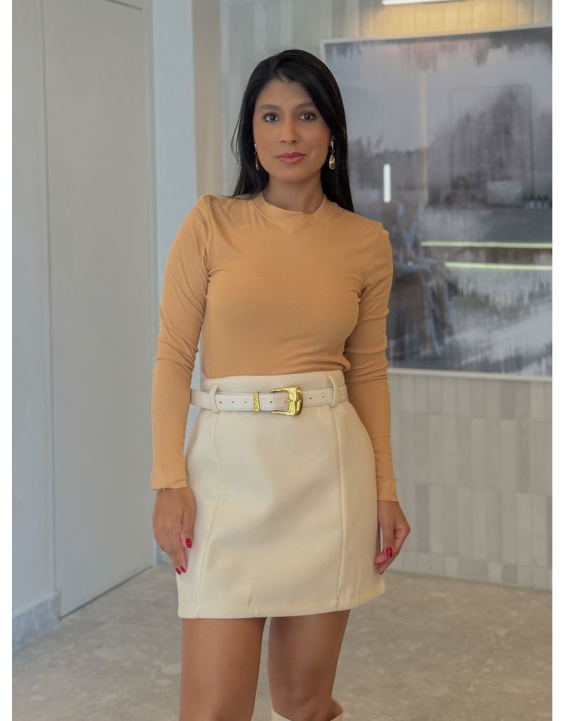 Blusa Manga Longa Manuela Mocha Mousse