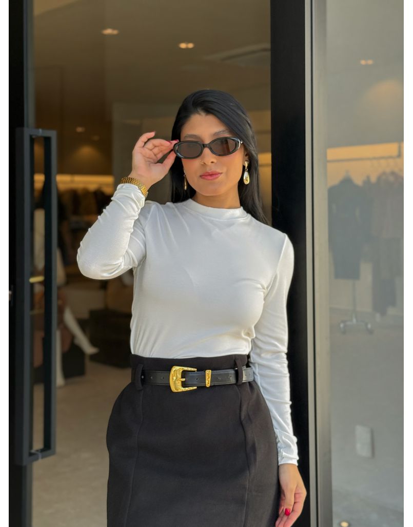 Blusa Manga Longa Manuela Branca