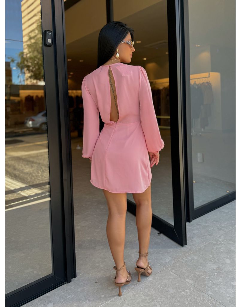 Vestido Decote Paola Rosa