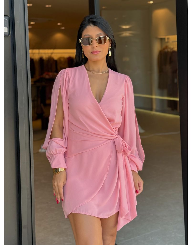 Vestido Decote Paola Rosa