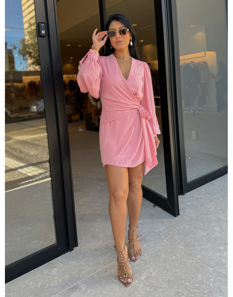 Vestido Decote Paola Rosa