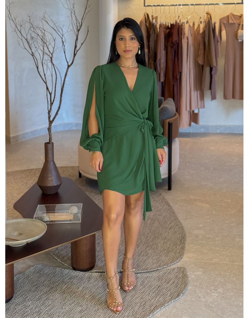 Vestido Decote Paola Verde - Loja La Mina 