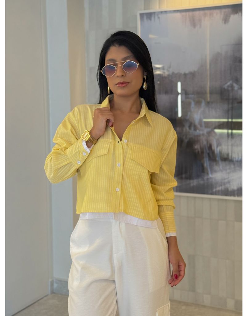 Camisa Listrada Ellia Amarelo 