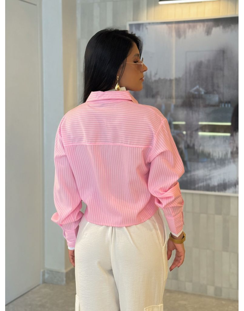 Camisa Listrada Ellia Rosa