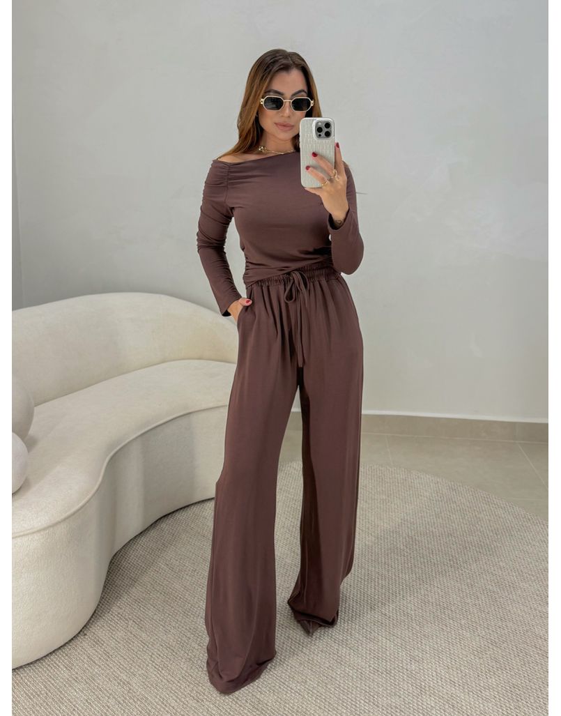 Conjunto Calça London Café 