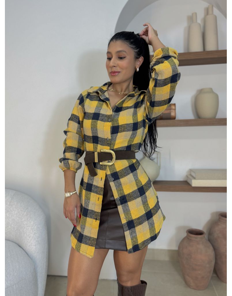 Camisa Xadrez Amarelo