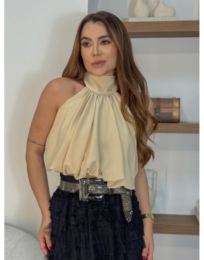 Blusa Frente Única Cléo Areia - Loja La Mina 