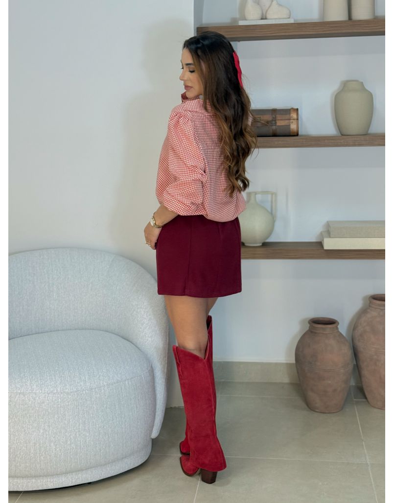 Saia Veludo Penelope Cereja