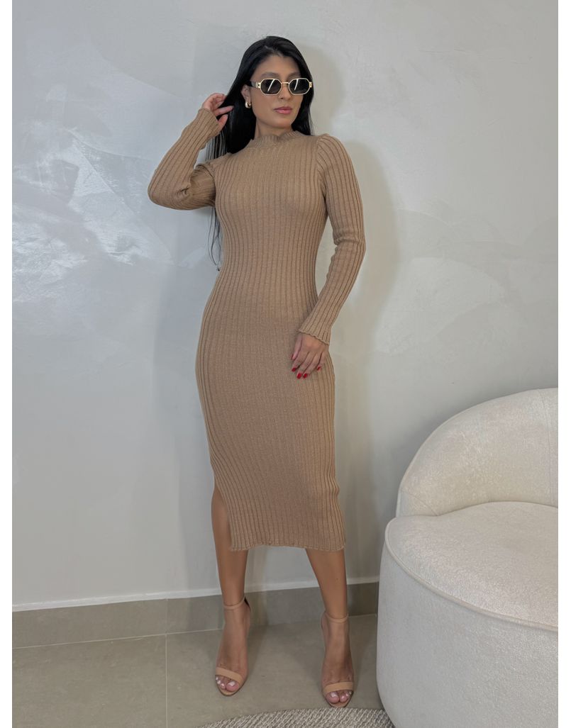 Vestido Tricot Canadá Cappuccino - Loja La Mina 